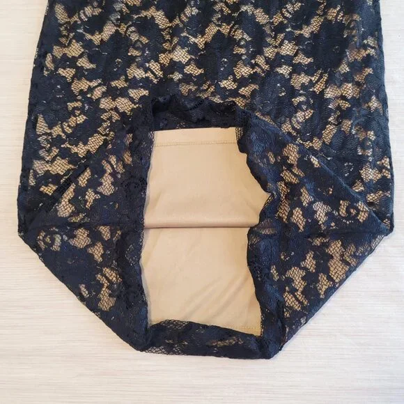 Floral Lace Bodycon Skirt, Pencil Party Skirt, Size M - Picture 3 of 5